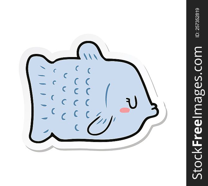 Sticker Of A Cartoon Fish