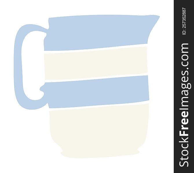 flat color illustration cartoon milk jug