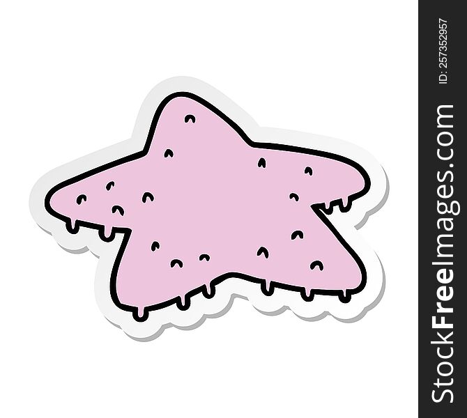 Sticker Cartoon Doodle Of A Star Fish