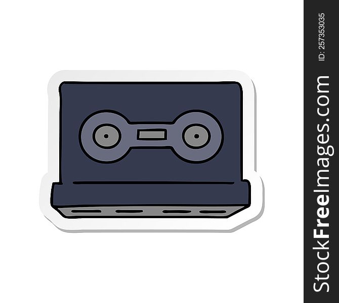 Sticker Cartoon Doodle Of A Sticker Cassette Tape