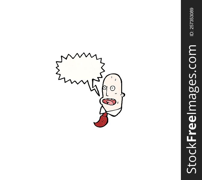 Cartoon Bald Man With Speech Bubble