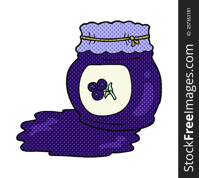 freehand drawn cartoon blueberry jam