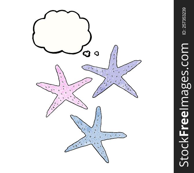 Thought Bubble Textured Cartoon Starfish