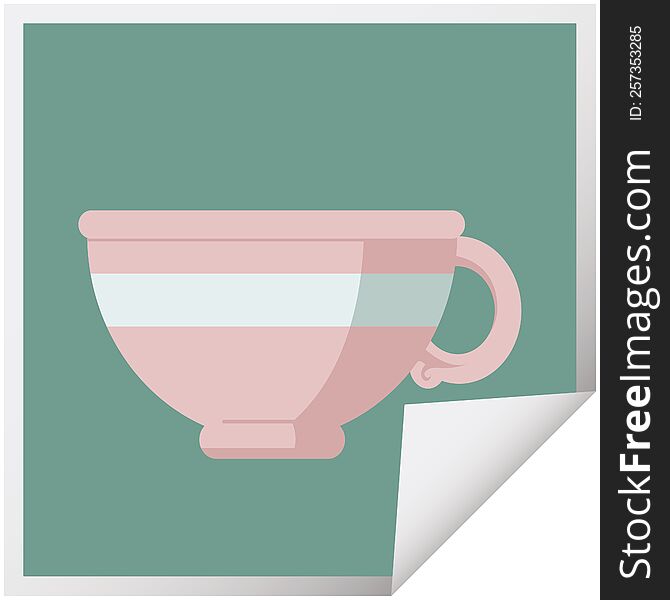 Coffee Cup Graphic Square Sticker