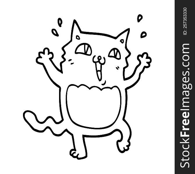 cartoon crazy excited cat