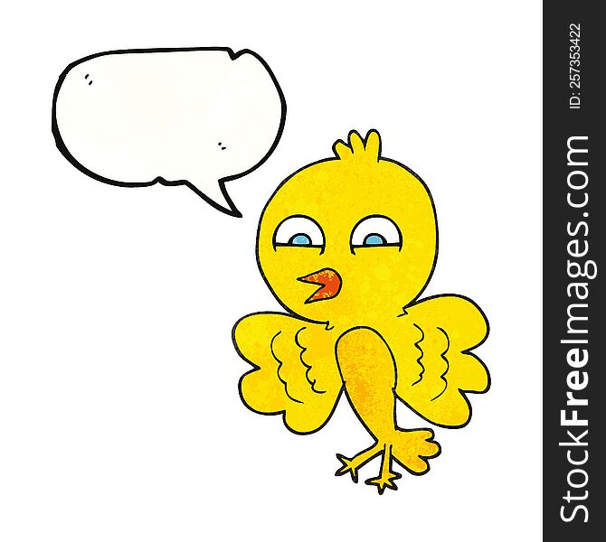 freehand drawn texture speech bubble cartoon bird