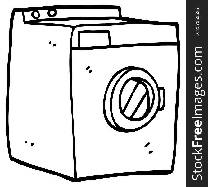 line drawing cartoon washing machine