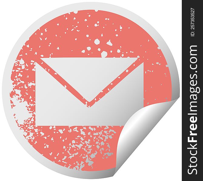 Distressed Circular Peeling Sticker Symbol Paper Envelope