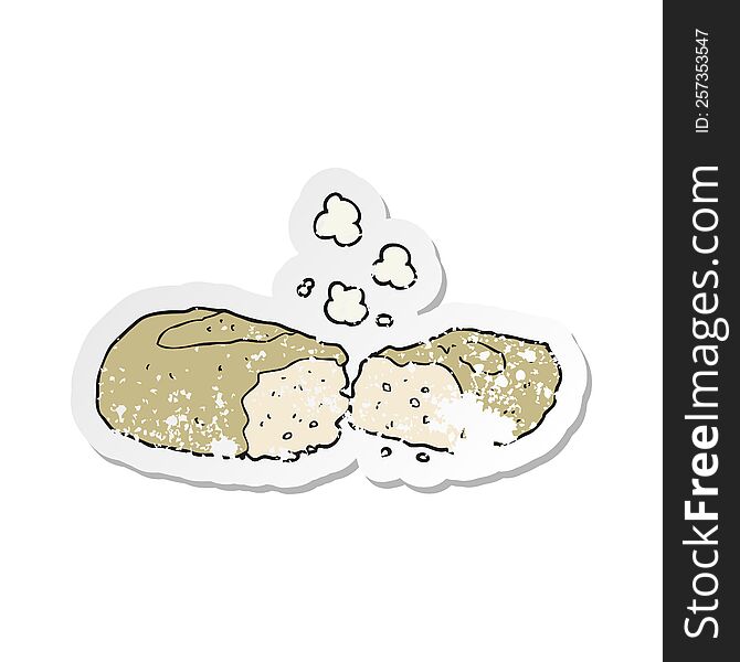 Retro Distressed Sticker Of A Cartoon Bread