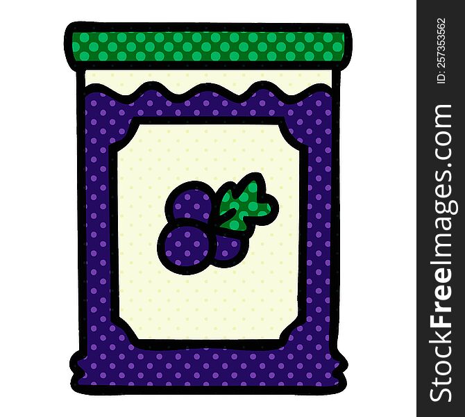 comic book style quirky cartoon blueberry jam. comic book style quirky cartoon blueberry jam