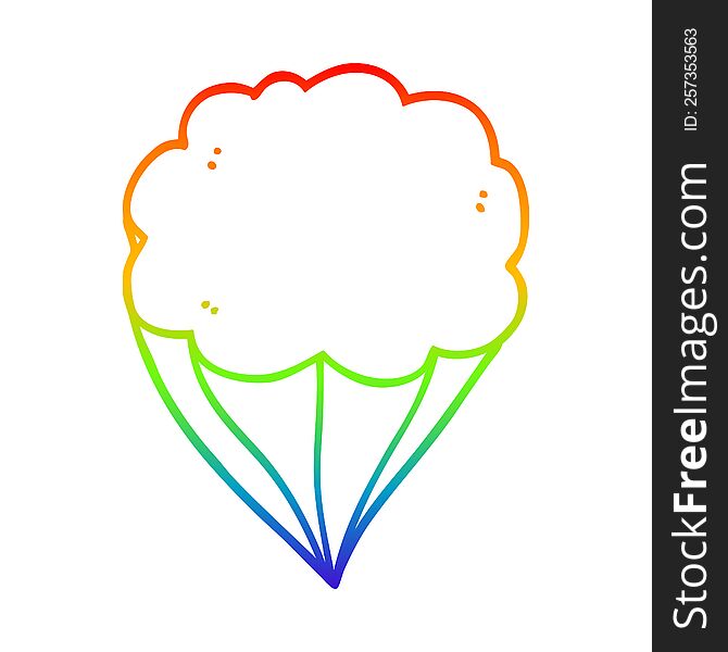 Rainbow Gradient Line Drawing Cartoon Cloud Symbol