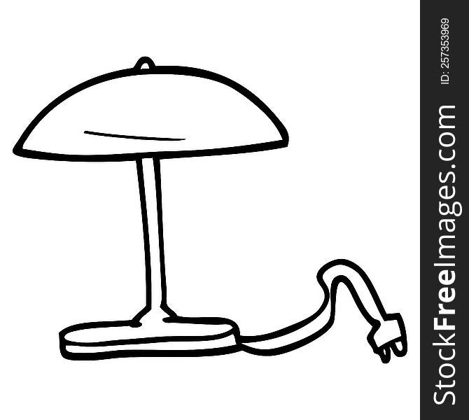 line drawing cartoon desk lamp