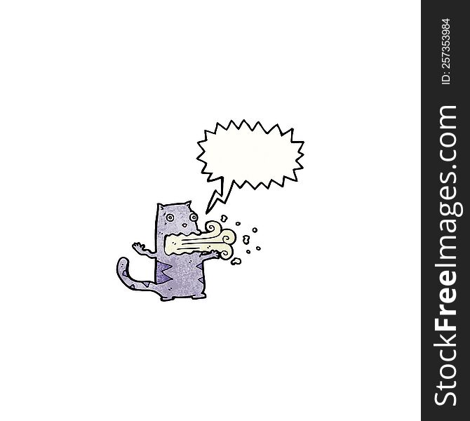 cartoon cat with bad breath