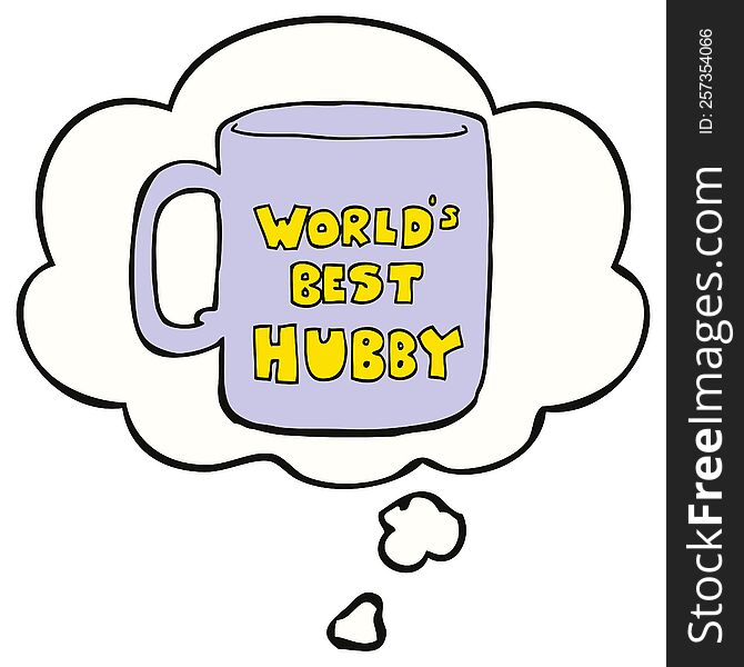 worlds best hubby mug and thought bubble