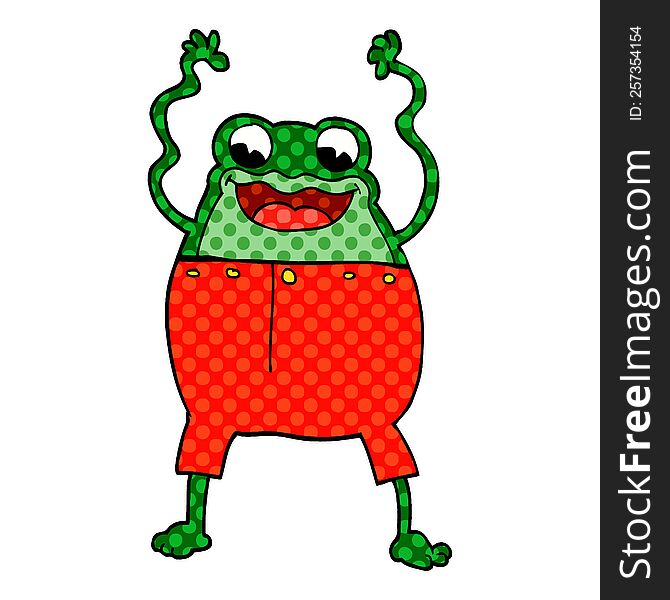 cartoon doodle frog