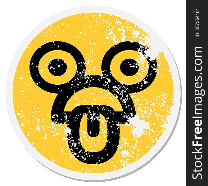 Exhausted Staring Face Circular Sticker