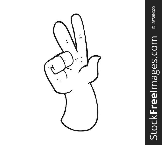 Black And White Cartoon Hand Counting