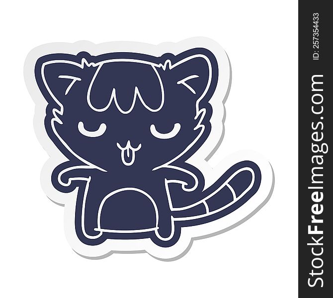 Cartoon Sticker Of A Kawaii Cute Racoon