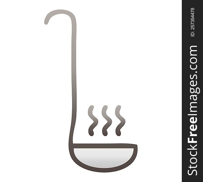 gradient shaded cartoon of a kitchen ladle