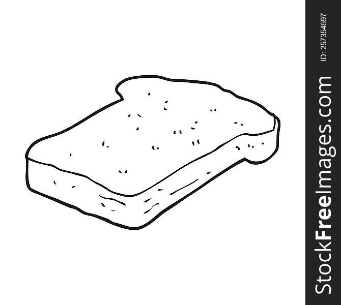 Black And White Cartoon Bread Slice