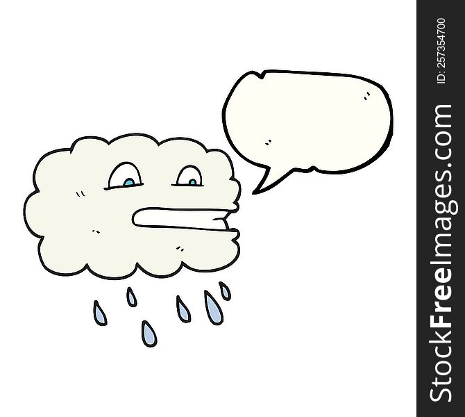 Speech Bubble Cartoon Rain Cloud