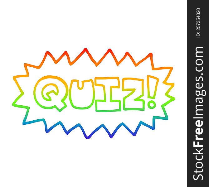 rainbow gradient line drawing of a cartoon quiz symbol