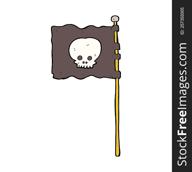 cartoon waving pirate flag