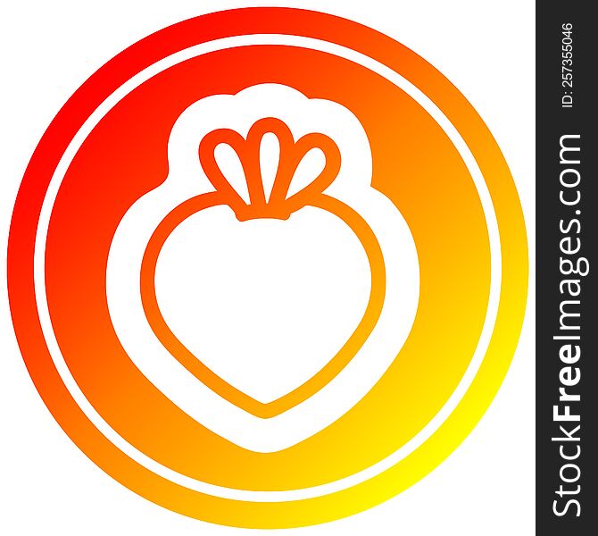 fresh fruit circular in hot gradient spectrum