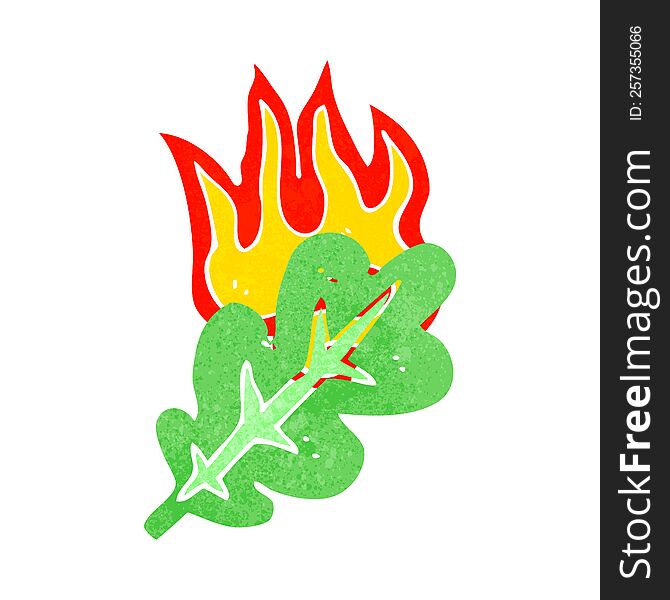 Cartoon Burning Eaf Symbol
