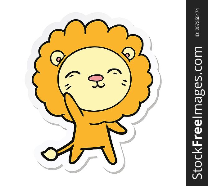 sticker of a cartoon lion