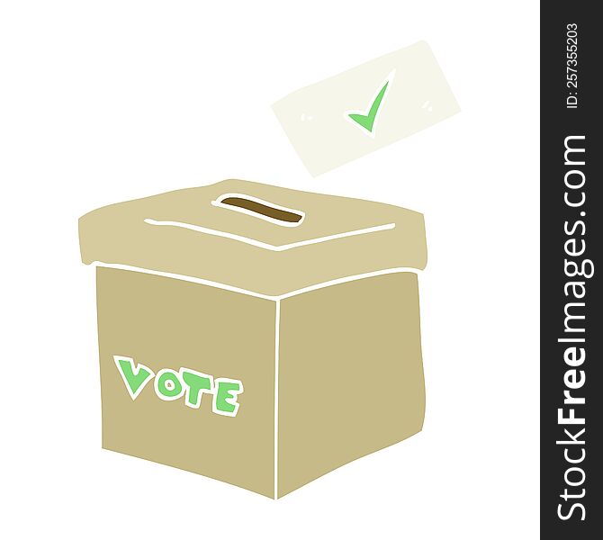 flat color illustration of ballot box. flat color illustration of ballot box