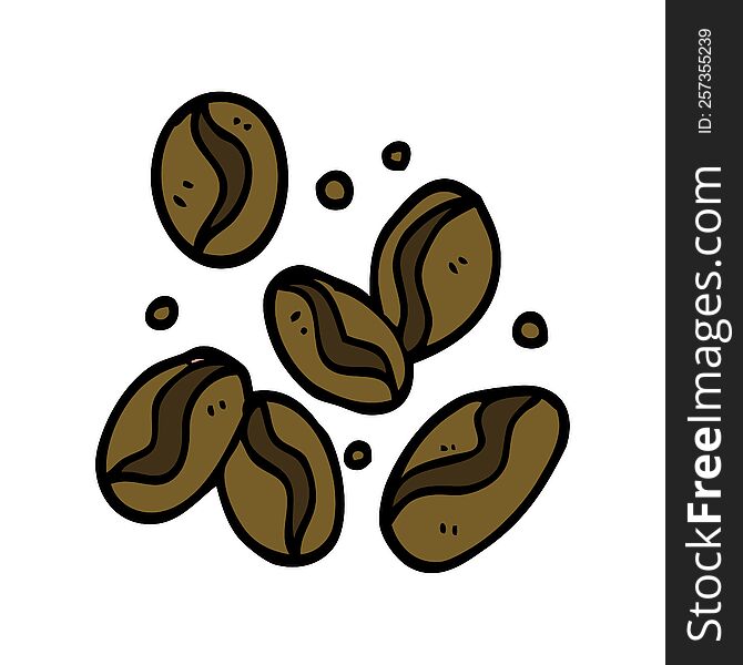 cartoon doodle coffee beans
