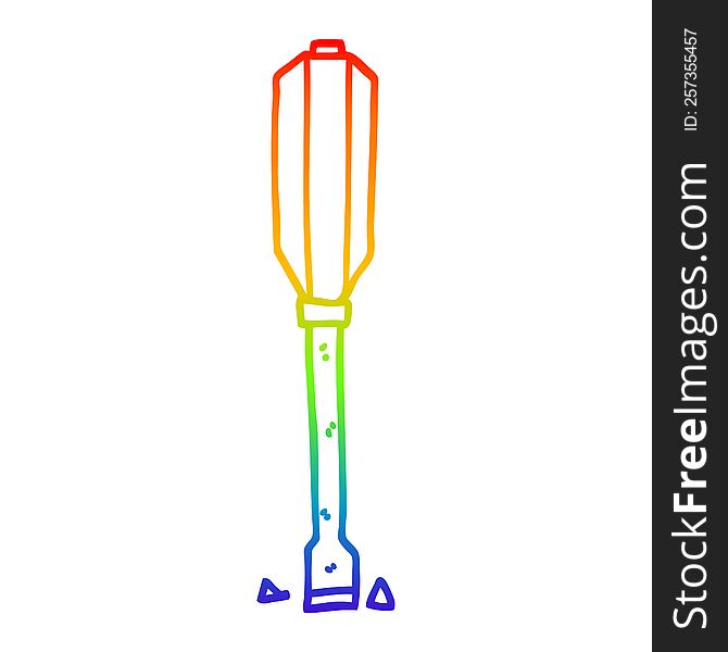 Rainbow Gradient Line Drawing Cartyoon Flat Head