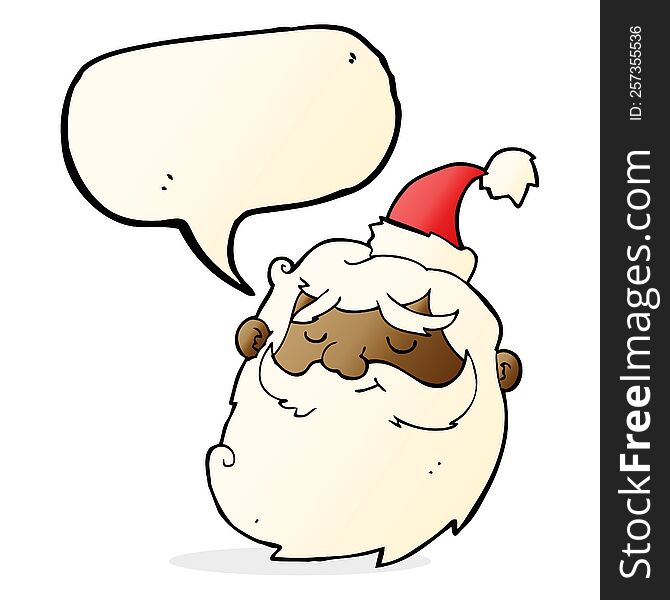Cartoon Santa Claus Face With Speech Bubble