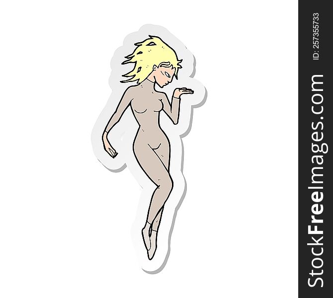 sticker of a cartoon future space woman
