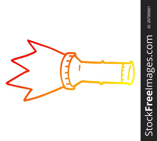 warm gradient line drawing of a cartoon electric torch