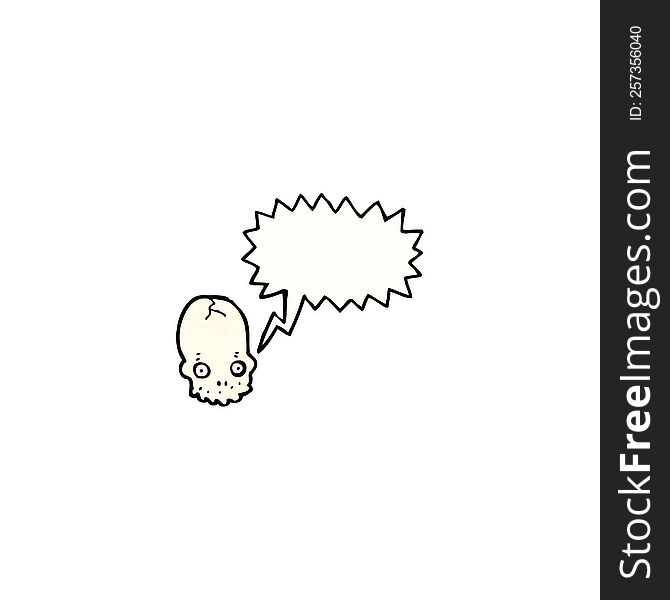 Cartoon Skull With Speech Bubble