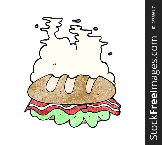 freehand textured cartoon huge sandwich