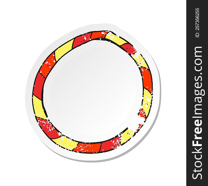 retro distressed sticker of a cartoon hula hoop