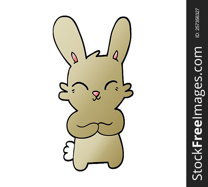 cute vector gradient illustration cartoon rabbit