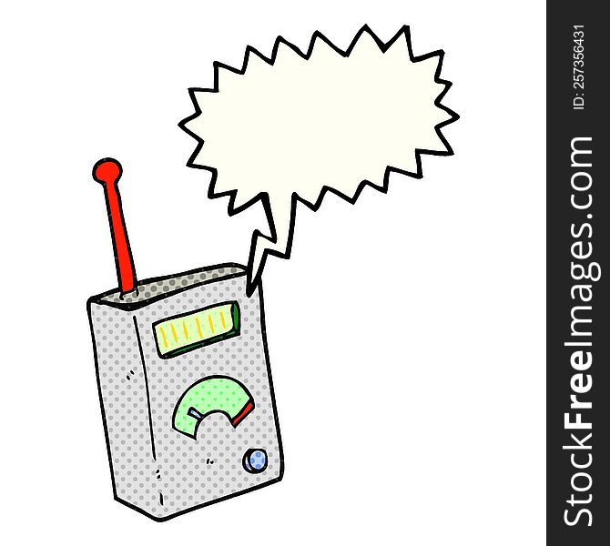 freehand drawn comic book speech bubble cartoon scientific device