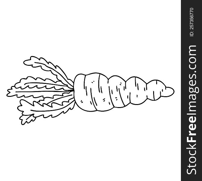 Quirky Line Drawing Cartoon Carrot