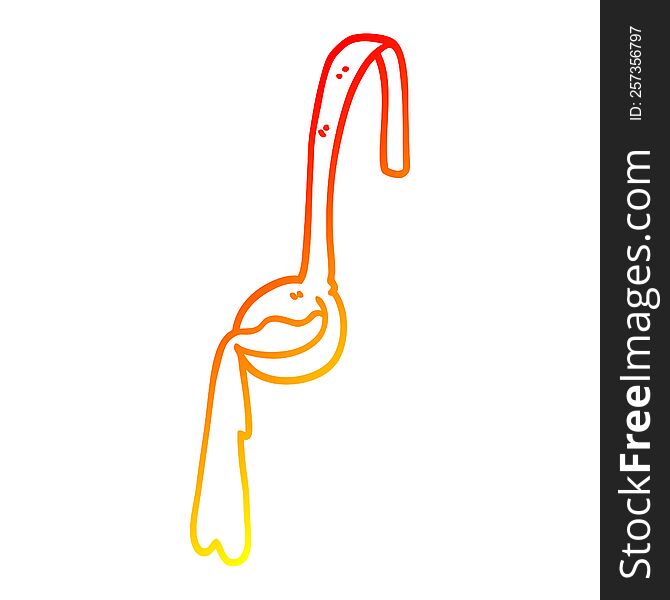 warm gradient line drawing of a cartoon ladle of food