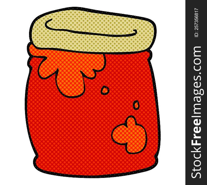 freehand drawn cartoon jar of jam
