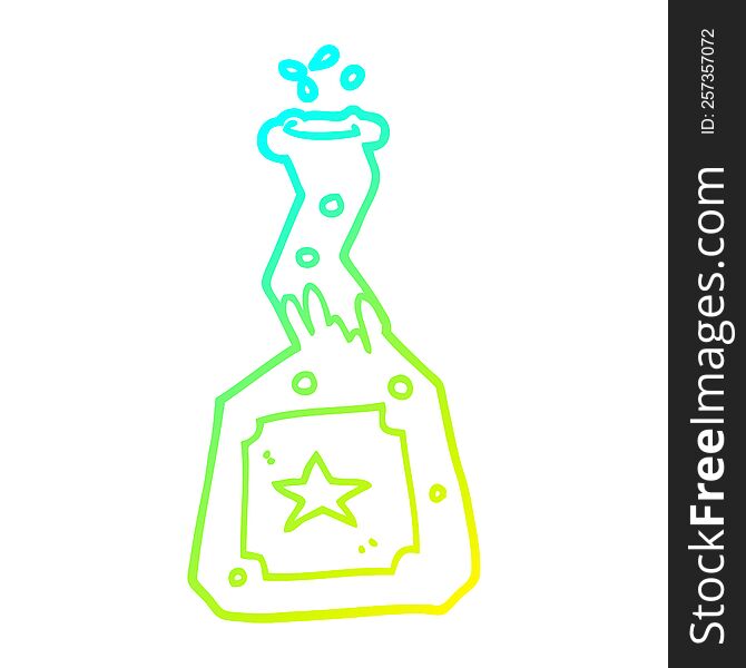 cold gradient line drawing of a cartoon experiment potions