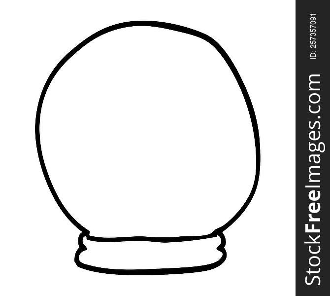 line drawing cartoon crystal ball