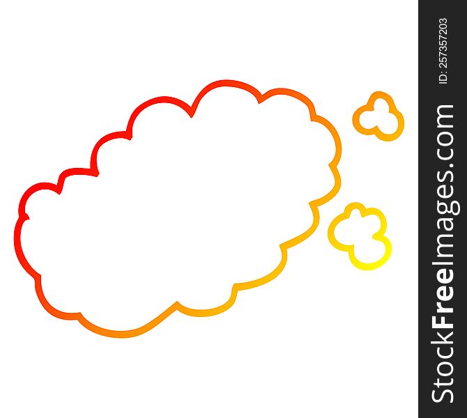 warm gradient line drawing of a cartoon puff of smoke