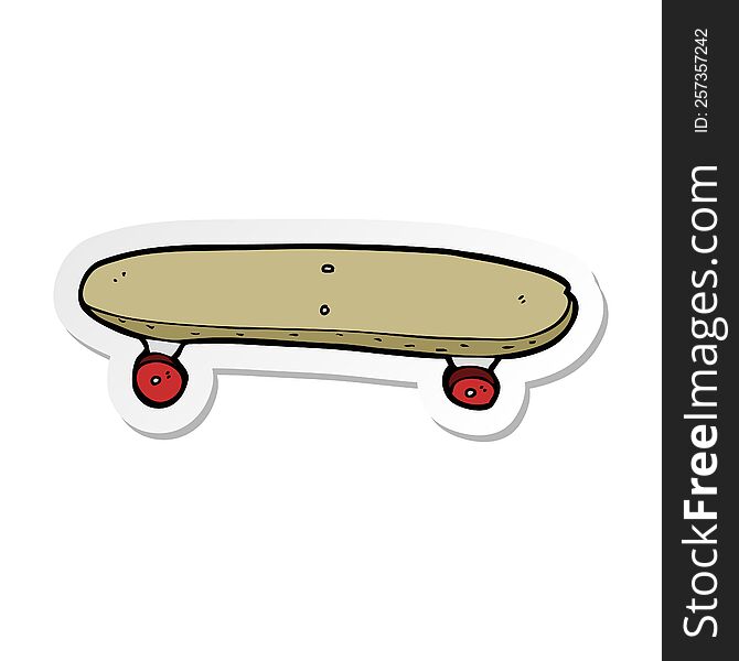 sticker of a cartoon skateboard