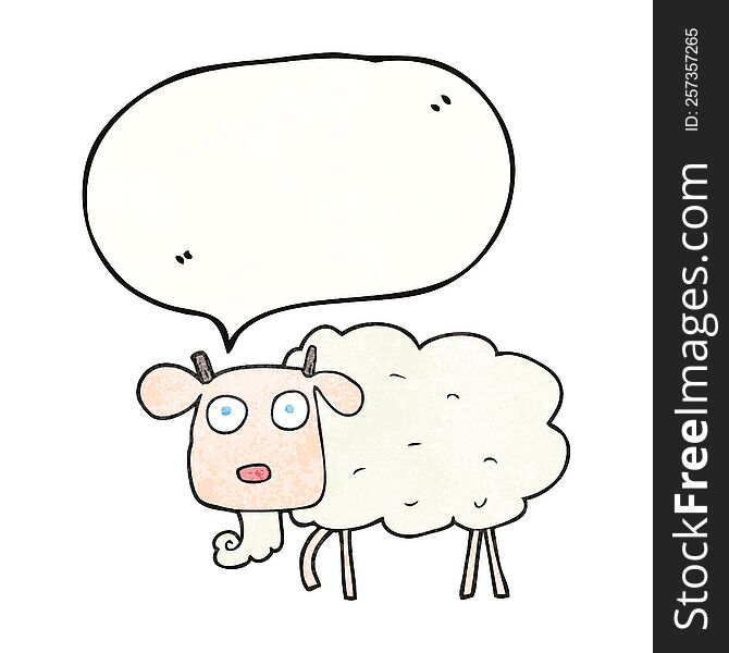 Speech Bubble Textured Cartoon Goat