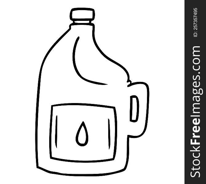 hand drawn line drawing doodle of a large drinking bottle